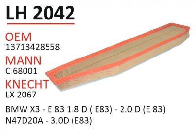 LH 2042 OEM 13713428558 MANN C68001