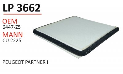 LP3662 OEM 6447-Z5 MANN CU2225