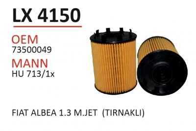 LX 4150 OEM 5650342 MANN HU 713/1x